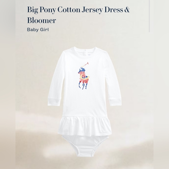 Ralph Lauren 24 Month White Dress with Colorful Horse Design - Picture 6 of 6
